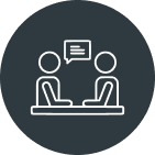 Two people having a conversation icon