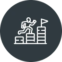 Achievement represented by climbing steps